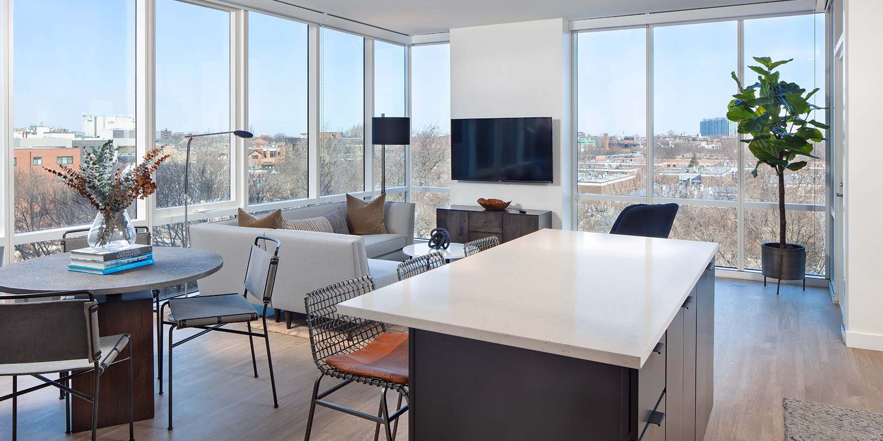 星空娱乐公寓综合体建筑 - NORTH+VINE 公寓内部单元客厅