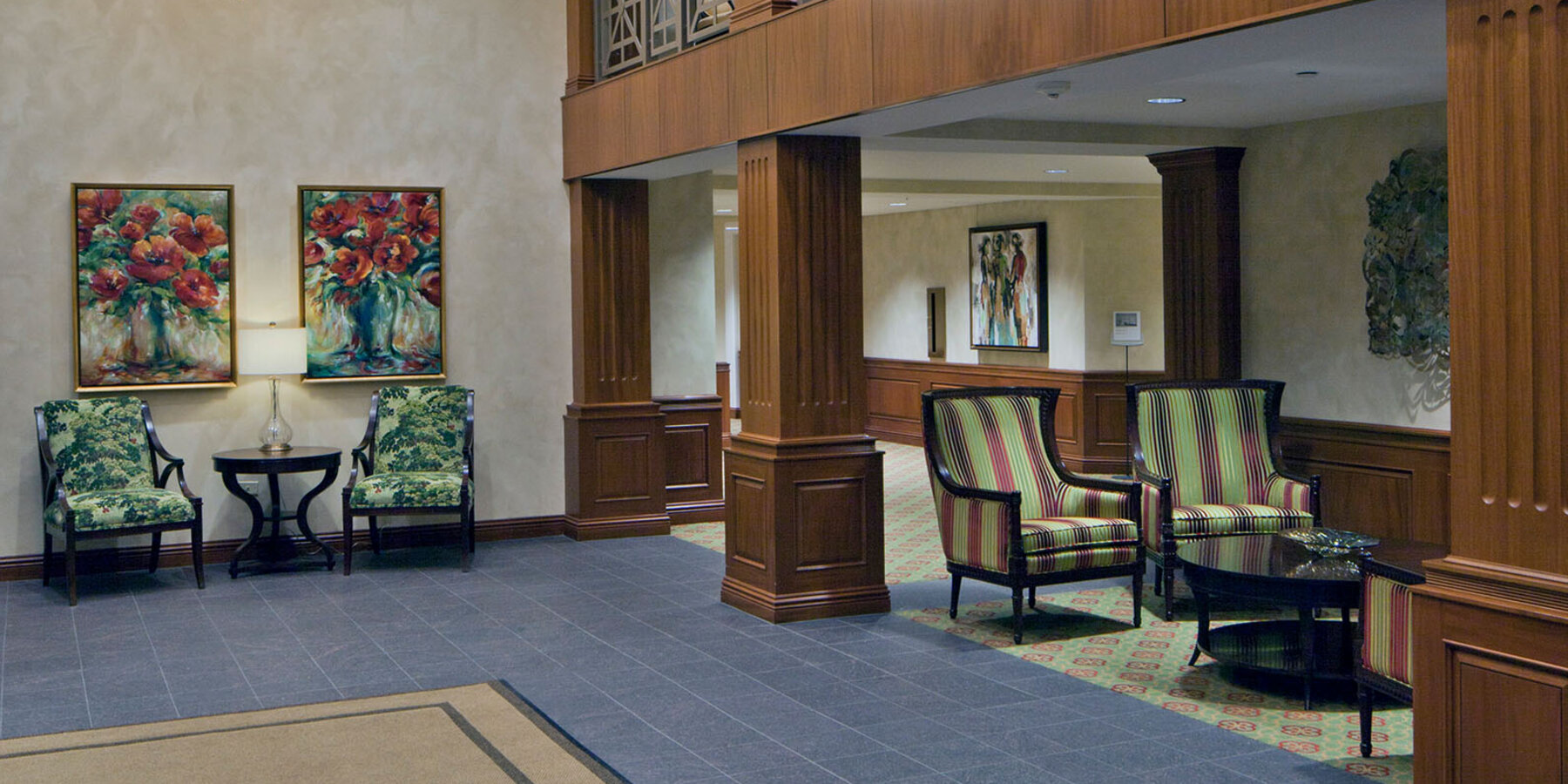 高级生活建筑 - 长老会星空官网入口星空官网入口两层中庭和休息区