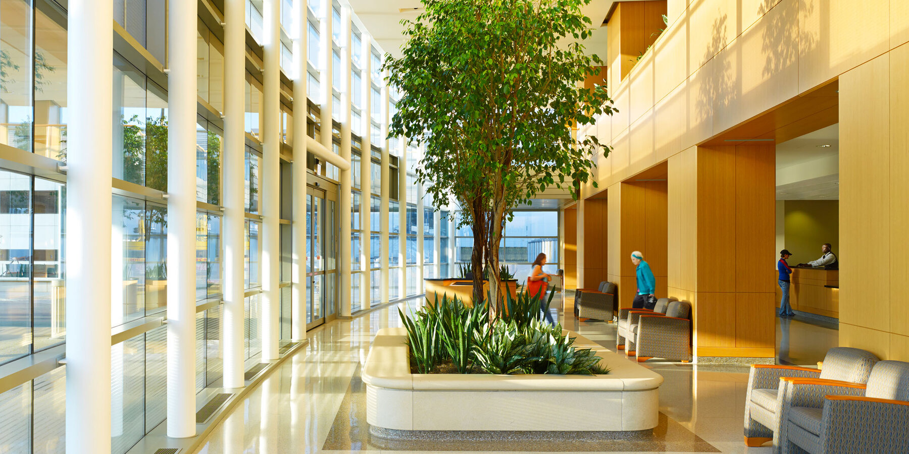 芝加哥医院建筑公司 - 北岸斯科基大堂中庭座位